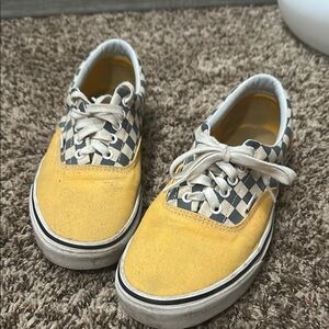 Vans Yellow Checkered Sneakers
